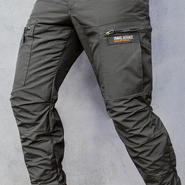 Insulated pants with belt "TRAVEL DEFENCE" DARK OLIVE (Taslan + Microfleece) 00321000S0000000 photo