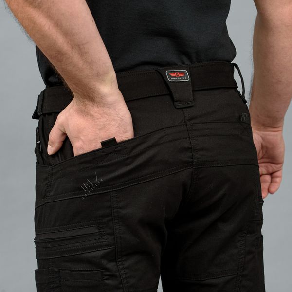 Shorts with belt "SPARTAN" BLACK (Cotton Stretch) 0030900XS0000000 photo