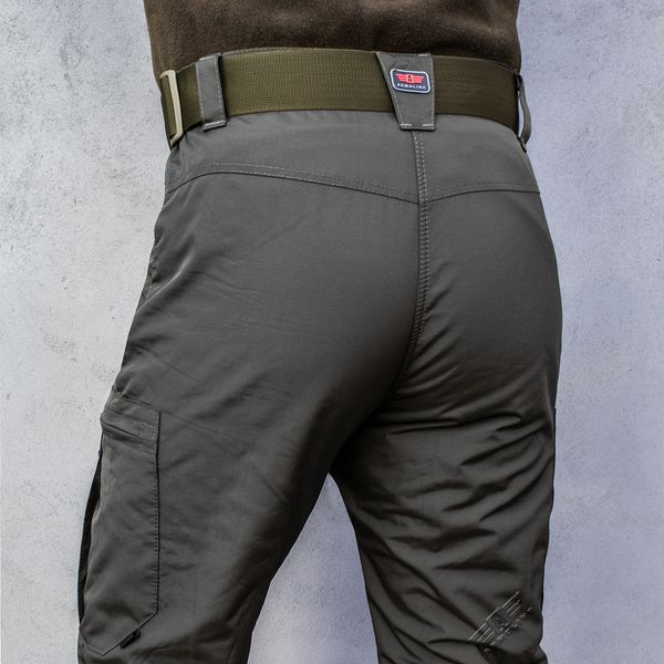 Insulated pants with belt "TRAVEL DEFENCE" DARK OLIVE (Taslan + Microfleece) 00321000S0000000 photo