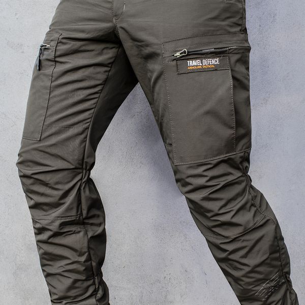 Insulated pants with belt "TRAVEL DEFENCE" OLIVE (Taslan + Microfleece) 00324000S0000000 photo