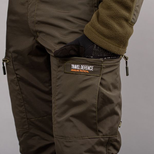 Штани "TRAVEL DEFENCE" DARK OLIVE з ременем (Таслан + Мікрофліс) 0032102XL0000000 фото
